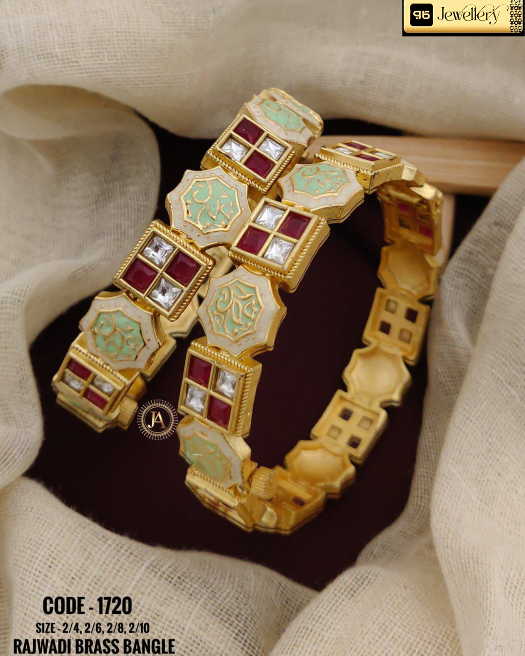 Rajwadi Enamel Brass Bangle