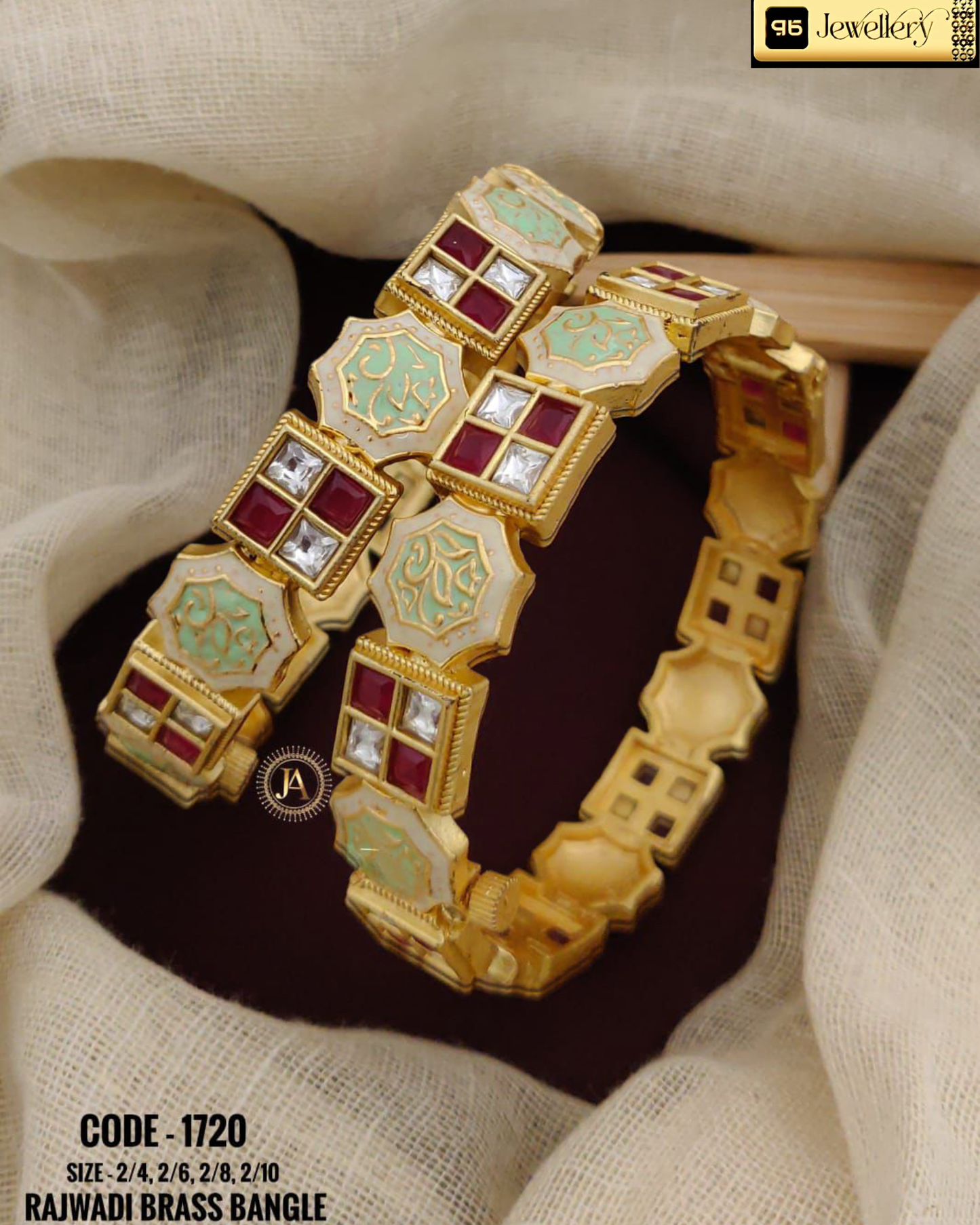 Rajwadi Enamel Brass Bangle