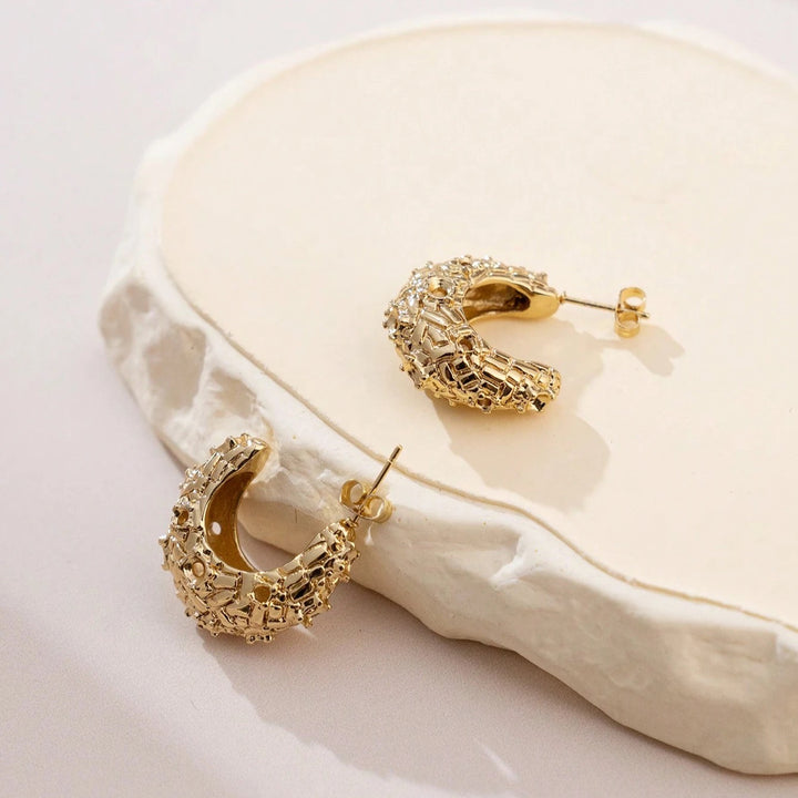 Golden Glow Hoops