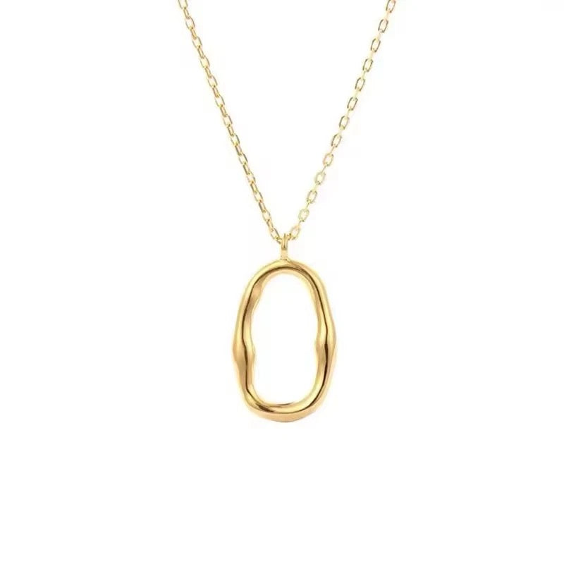 Textured Geometric Pendant Necklace