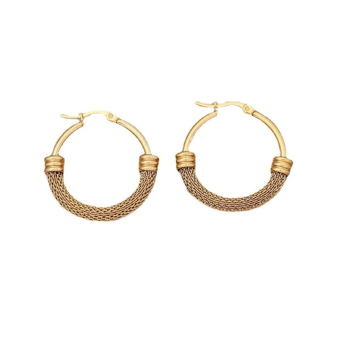 Golden Mesh Hoops
