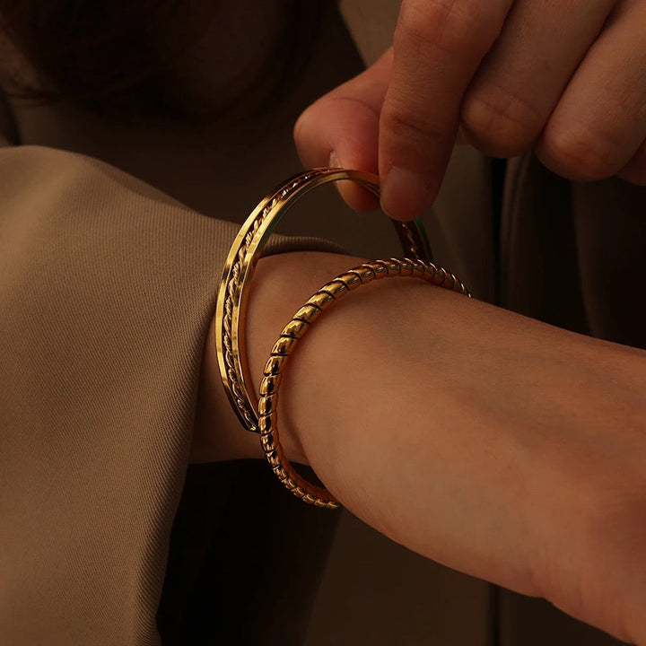 Twisted Gold Bangle