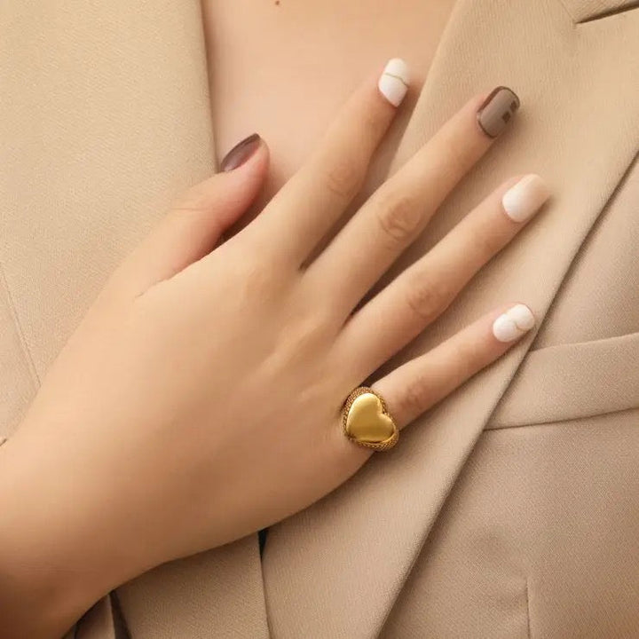 Textured Heart Ring
