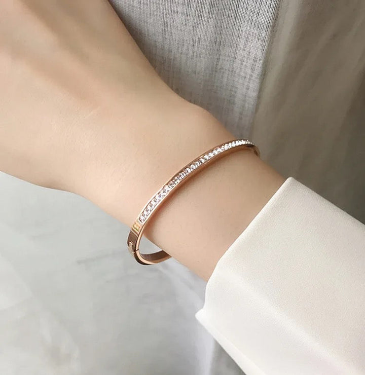 Radiant Rose Gold Bangle Bracelet