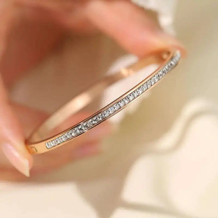 Radiant Rose Gold Bangle Bracelet
