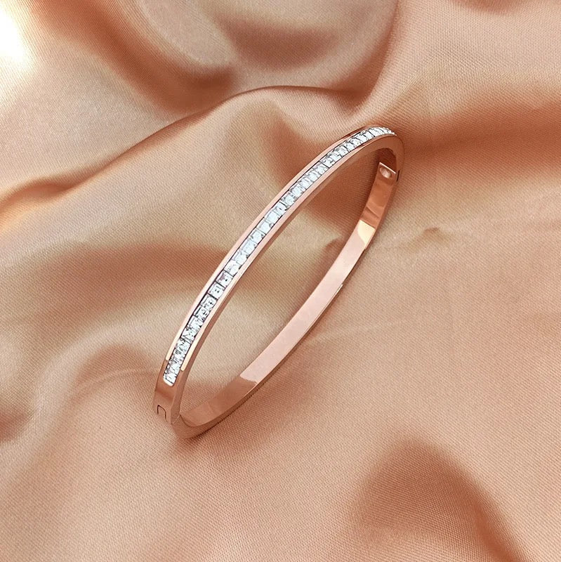 Radiant Rose Gold Bangle Bracelet