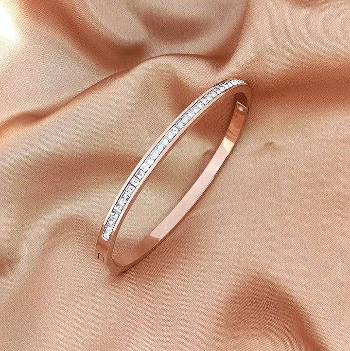 Radiant Rose Gold Bangle Bracelet