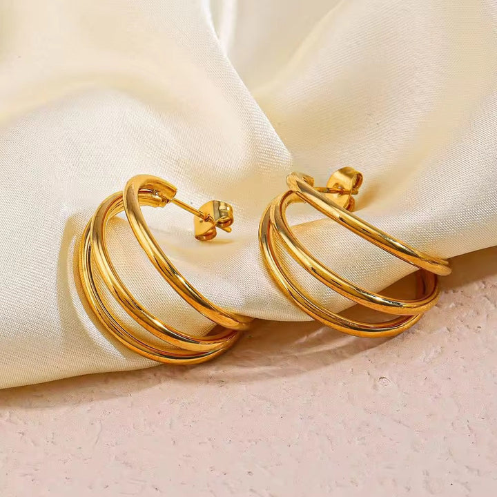 Minimalist Triple Hoop Earrings