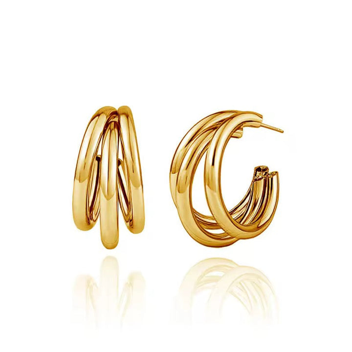Bold Triple Hoop Earrings