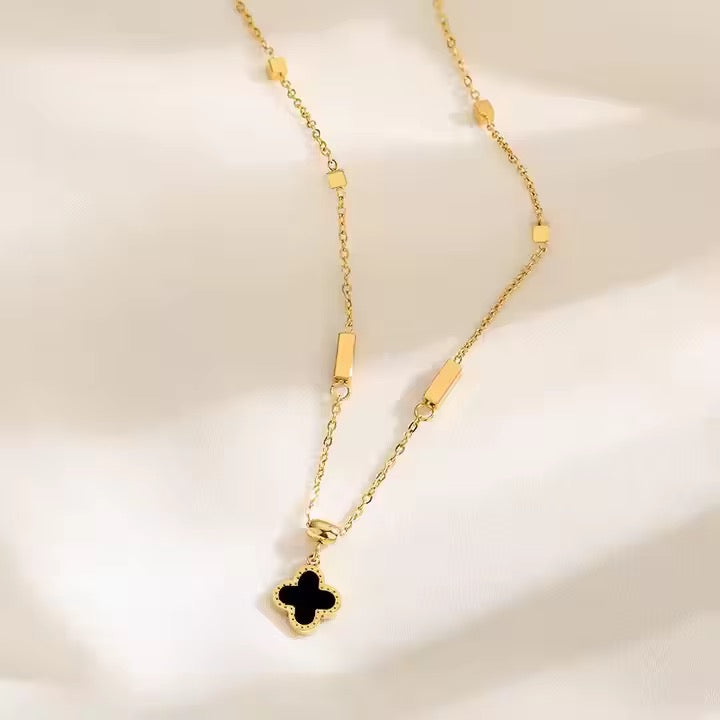 Clover Dual Charm Necklace-Reversible