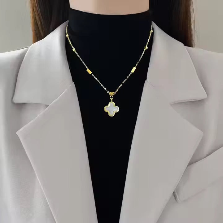 Clover Dual Charm Necklace-Reversible