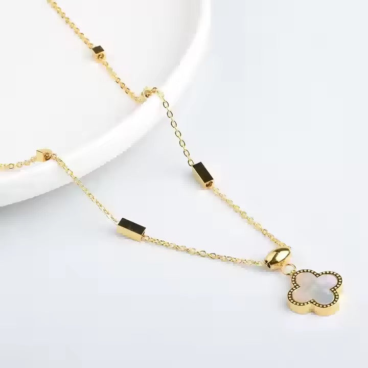 Clover Dual Charm Necklace-Reversible
