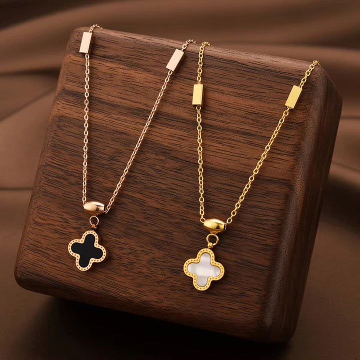 Clover Dual Charm Necklace-Reversible