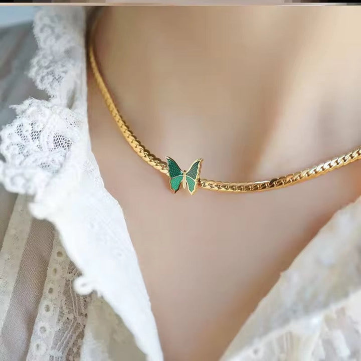 Emerald Flutter Butterfly Choker