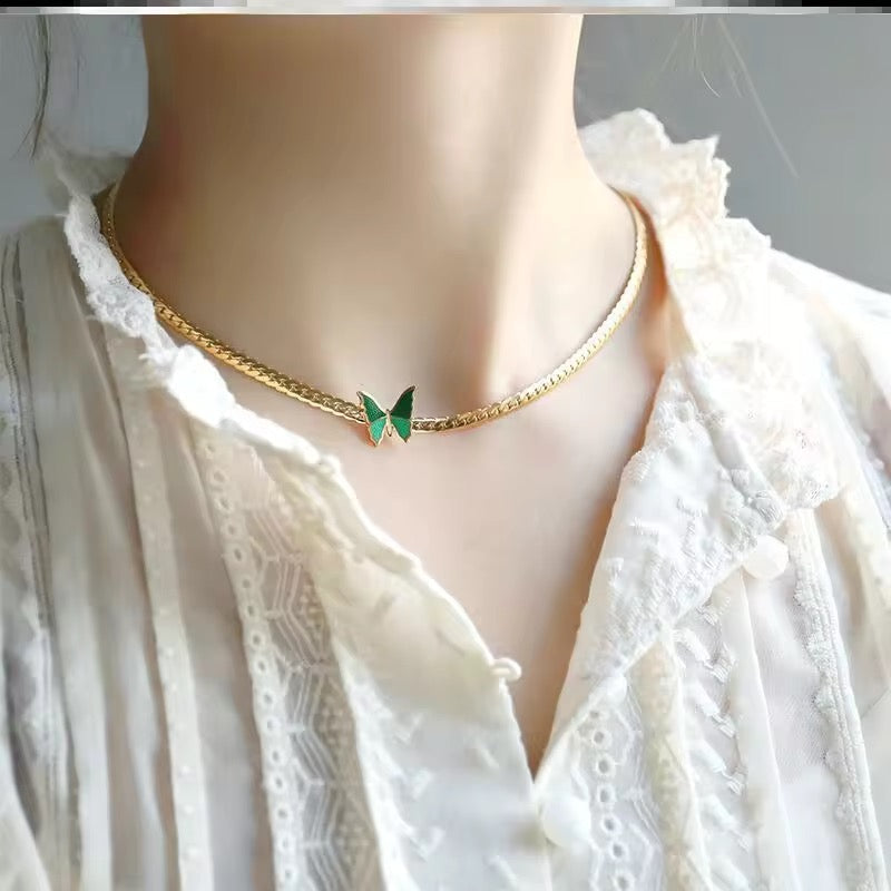 Emerald Flutter Butterfly Choker