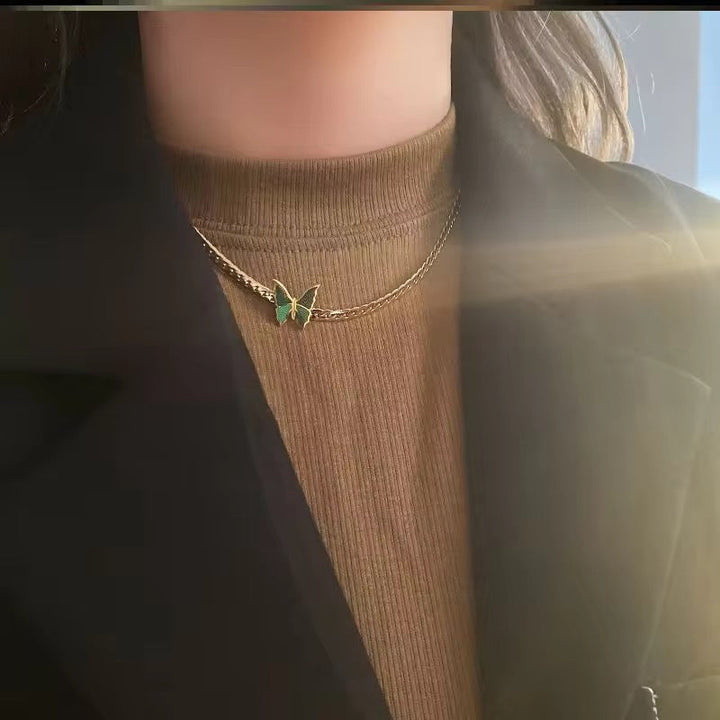 Emerald Flutter Butterfly Choker