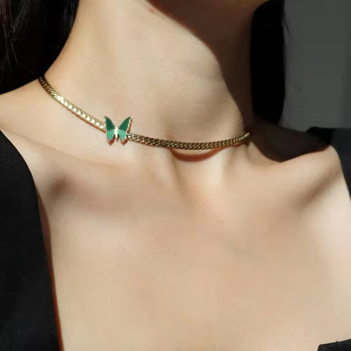 Emerald Flutter Butterfly Choker