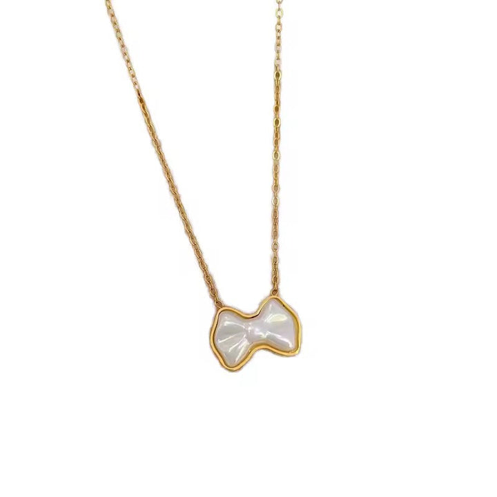 Gilded Bow Mother-of-Pearl Necklace