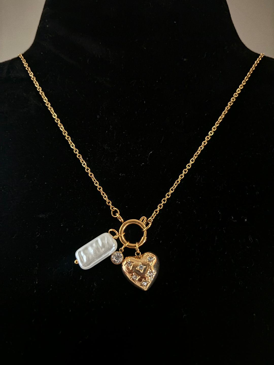 Starry Heart Charm Necklace