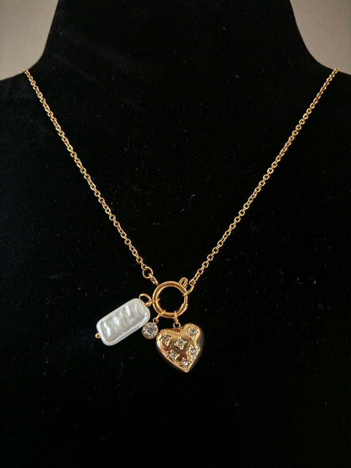Starry Heart Charm Necklace
